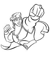 coloriage hercule donnant un coup de poing